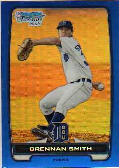 2012 Bowman Chrome Prospects Blue Refractors #BCP50 Brennan Smith