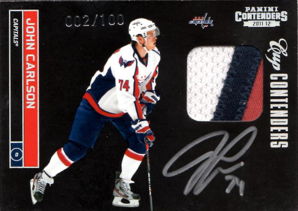 2011-12 Panini Contenders Patch Autographs #149 John Carlson/100