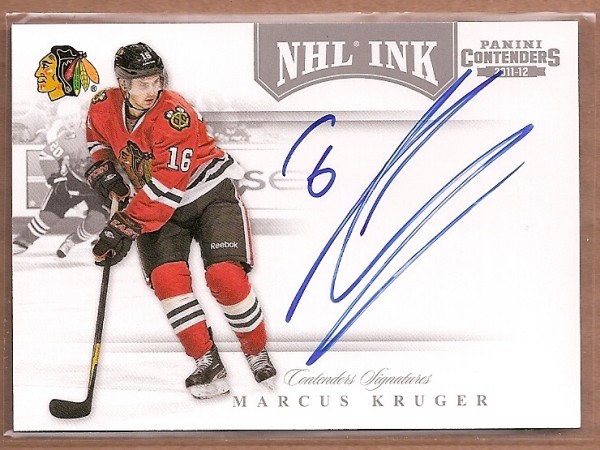 2011-12 Panini Contenders NHL Ink #11 Marcus Kruger