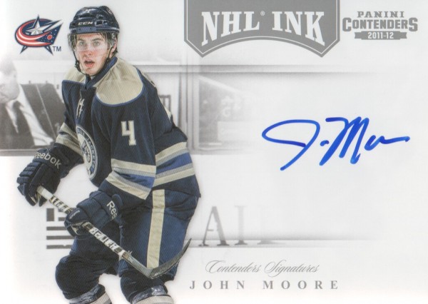 2011-12 Panini Contenders NHL Ink #13 John Moore