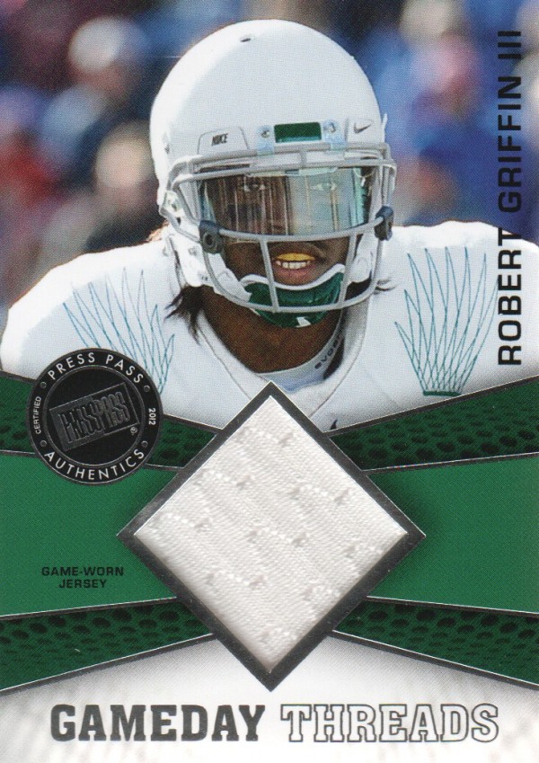 2012 Press Pass Showcase GameDay Threads Silver #GDTRG  Robert Griffin III