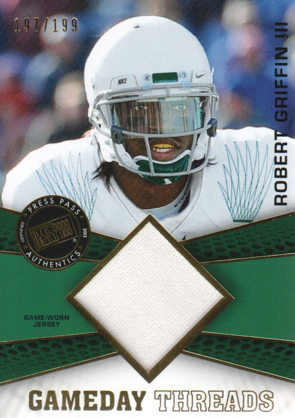 2012 Press Pass Showcase GameDay Threads Gold #GDTRG  Robert Griffin III