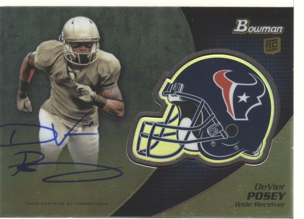 2012 Bowman Rookie Team Helmet Autographs #BCRADP DeVier Posey