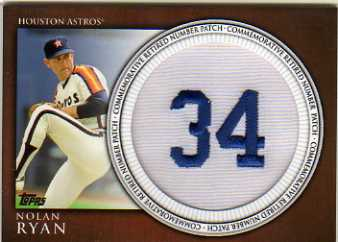 2012 Topps Retired Number Patches #NR Nolan Ryan S2