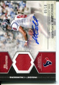 2012 Bowman Inside the Numbers Relic Autographs Patch #ITNARMSC Matt Schaub front image