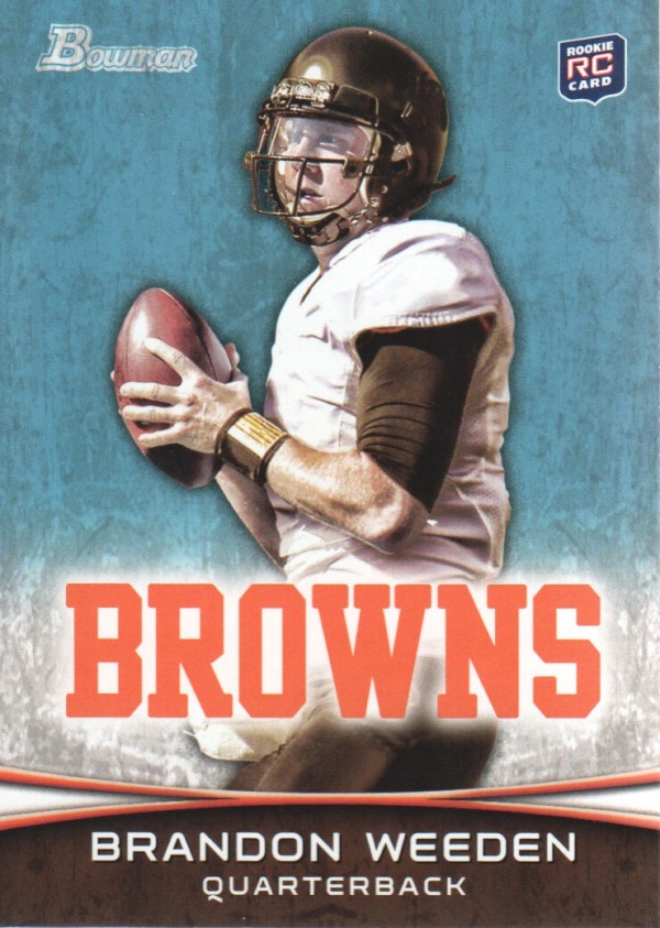 2012 Bowman #161B Brandon Weeden SP/white jersey