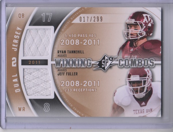 2012 SPx Winning Combos Dual Jerseys #WM29 Ryan Tannehill/Jeff Fuller