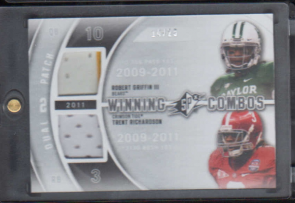 2012 SPx Winning Combos Dual Jerseys Patch #WM210 Robert Griffin III/Trent Richardson