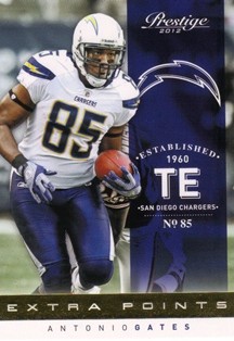 2012 Prestige Extra Points Gold #160 Antonio Gates