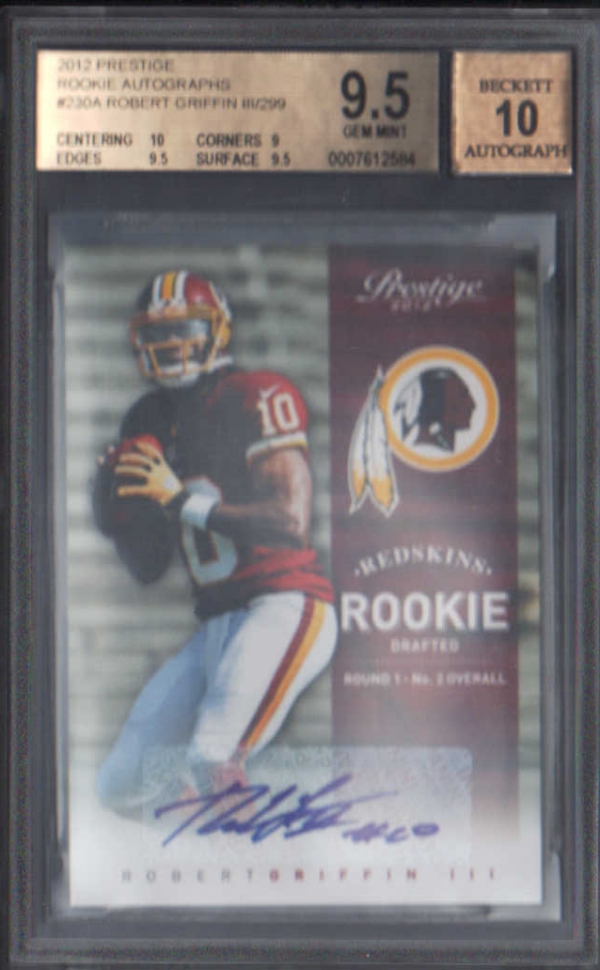 2012 Prestige Rookie Autographs #230A Robert Griffin III/299