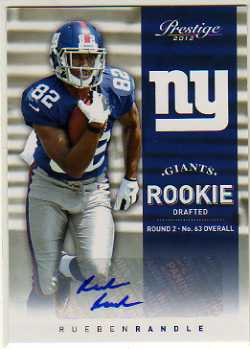2012 Prestige Rookie Autographs #275 Rueben Randle/499
