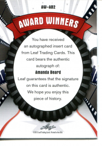 2012 Pop Century Award Winners Autographs #AWAB2 Amanda Beard back image