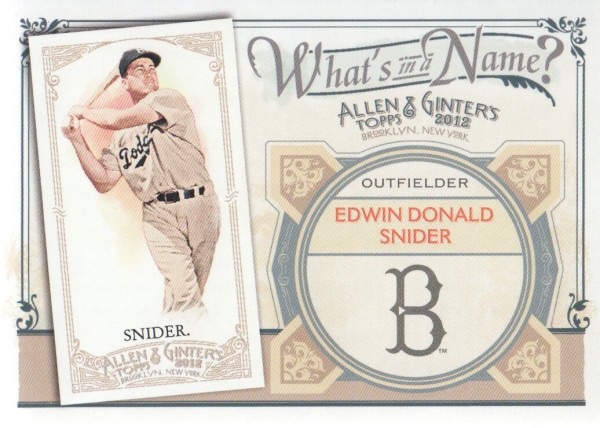 2012 Topps Allen and Ginter What's in a Name #WIN49 Edwin Donald Snider