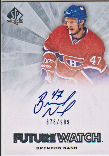 2011-12 SP Authentic #260 Brendon Nash AU RC