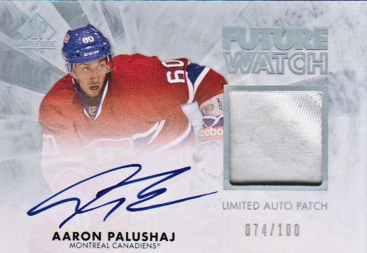 2011-12 SP Authentic Limited Patches #229 Aaron Palushaj AU/100