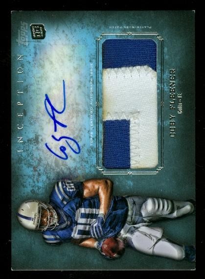2012 Topps Inception Rookie Jumbo Patch Autographs #AJPCF Coby Fleener