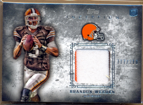 2012 Topps Inception Rookie Relics Patch #RPBW Brandon Weeden