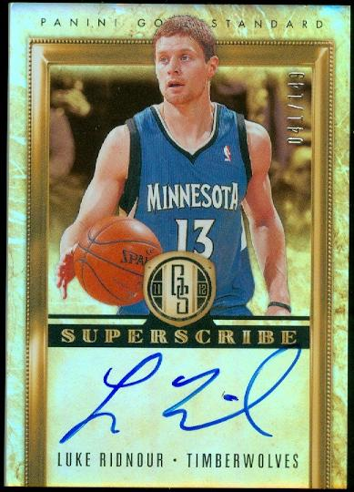 2011-12 Panini Gold Standard Superscribe Autographs #18 Luke Ridnour/149