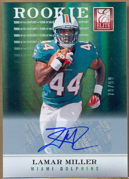 2012 Elite Turn of the Century Autographs #133 Lamar Miller/99