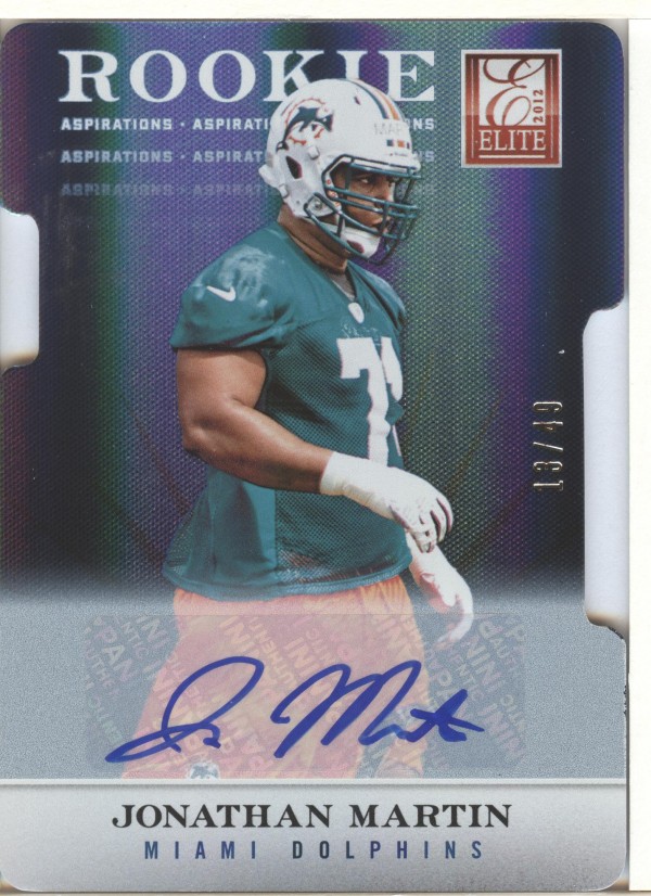 2012 Elite Aspirations Autographs #116 Jonathan Martin/49