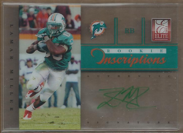 2012 Elite Rookie Inscriptions Green Ink #22 Lamar Miller/50*
