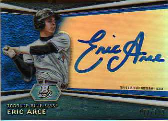 2012 Bowman Platinum Prospect Autographs Blue Refractors #EA Eric Arce