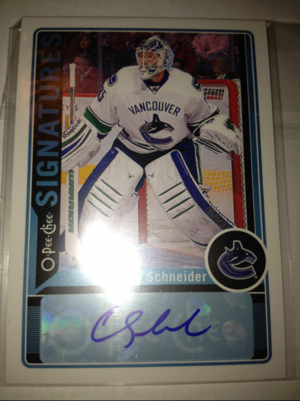 2012-13 O-Pee-Chee Signatures #OPCCS Cory Schneider B