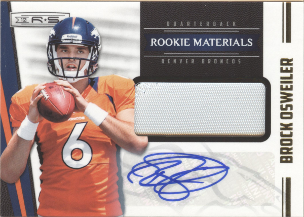 2012 Rookies and Stars Rookie Materials Prime Autographs #230 Brock Osweiler