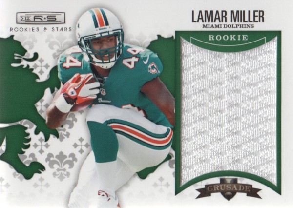 2012 Rookies and Stars Rookie Crusade Materials Green #4 Lamar Miller