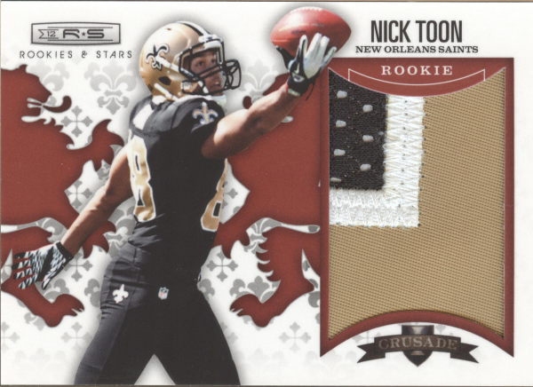 2012 Rookies and Stars Rookie Crusade Materials Prime Red #19 Nick Toon