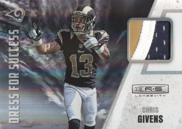 2012 Rookies and Stars Longevity Dress for Success Jerseys Prime #30 Chris Givens