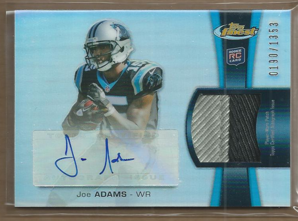 2012 Finest Rookie Patch Autographs Refractors #RAPJA Joe Adams/1353