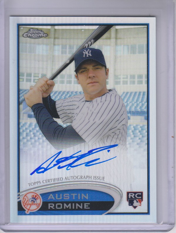 2012 Topps Chrome Rookie Autographs Refractors #156 Austin Romine