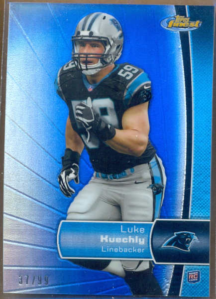 2012 Finest Blue Refractors #139 Luke Kuechly