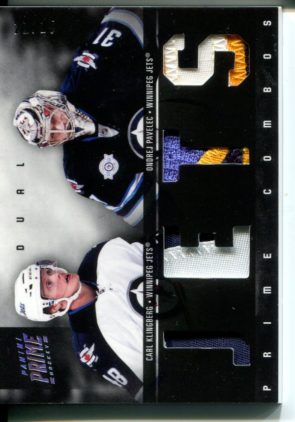 2011-12 Panini Prime Combos Jerseys Patch #46 Carl Klingberg/25/Ondrej Pavelec