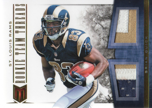 2012 Momentum Rookie Team Threads Dual Materials Prime #14 Brian Quick