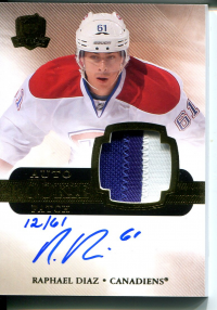 2011-12 The Cup Gold Rainbow #156 Raphael Diaz JSY AU/61 front image