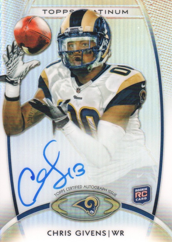 2012 Topps Platinum Rookie Autographs Refractors #127 Chris Givens