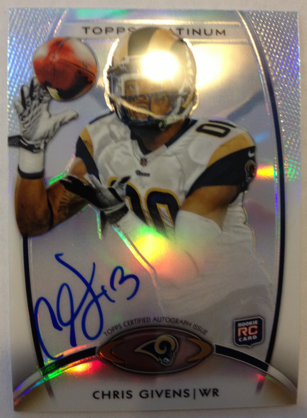 2012 Topps Platinum Rookie Autographs Refractors #127 Chris Givens