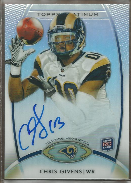 2012 Topps Platinum Rookie Autographs Refractors #127 Chris Givens