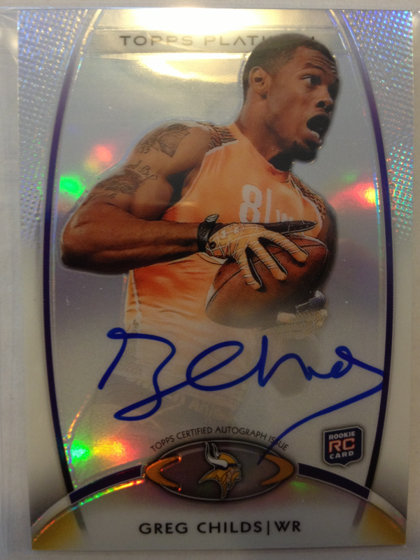 2012 Topps Platinum Rookie Autographs Refractors #165 Greg Childs
