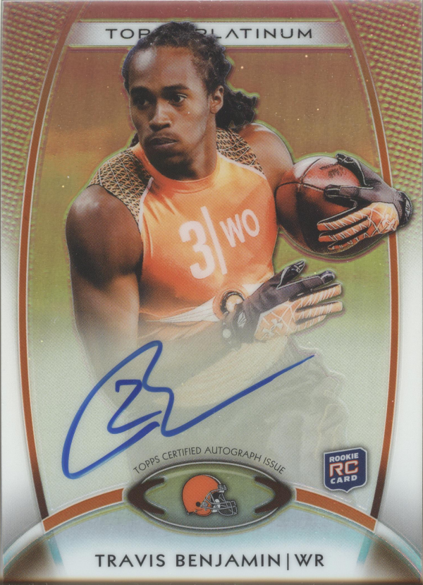 2012 Topps Platinum Rookie Autographs Refractors #166 Travis Benjamin