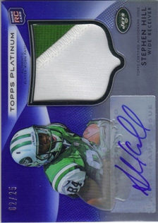 2012 Topps Platinum Rookie Patch Autographs Blue Refractors #124 Stephen Hill