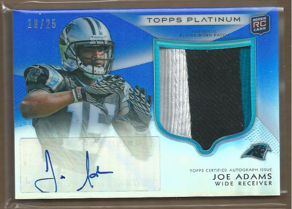 2012 Topps Platinum Rookie Patch Autographs Blue Refractors #126 Joe Adams
