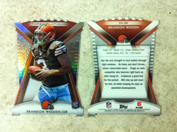 2012 Topps Platinum Rookie Die Cut #PDCBW Brandon Weeden