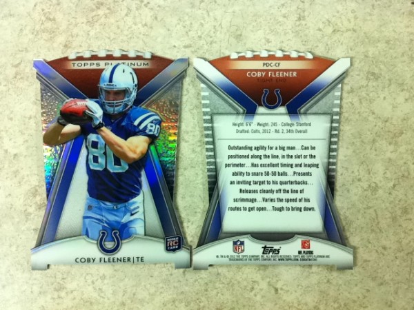 2012 Topps Platinum Rookie Die Cut #PDCCF Coby Fleener
