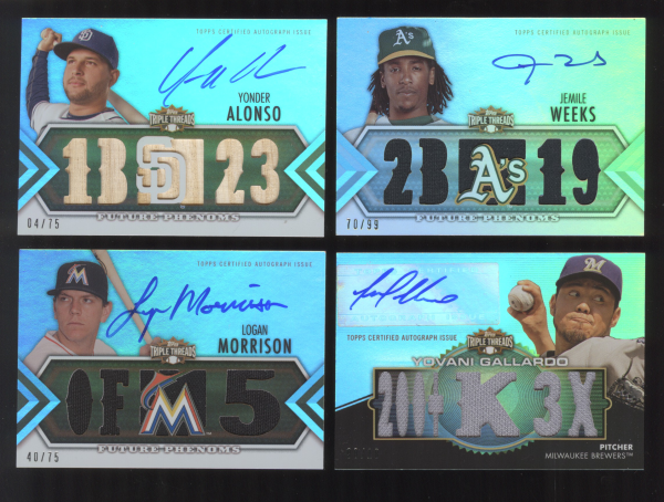 2012 Topps Triple Threads #112 Jemile Weeks Jsy AU RC