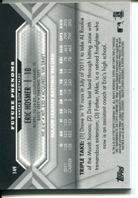 2012 Topps Triple Threads #149 Eric Hosmer Jsy AU back image