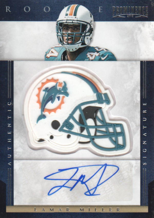 2012 Panini Prominence Rookie Team Helmet Autographs #244 Lamar Miller/90 EXCH