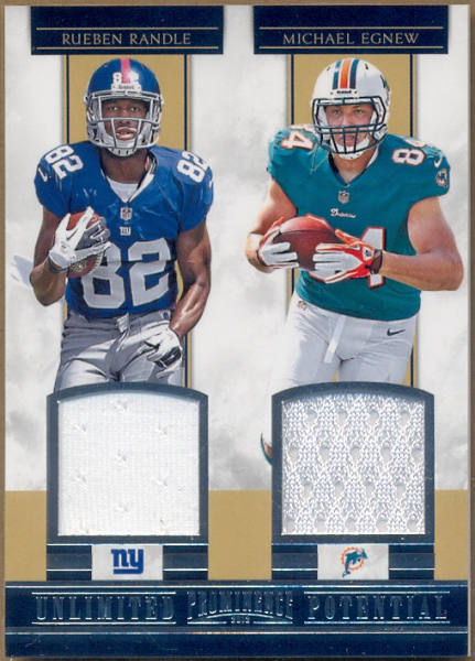 2012 Panini Prominence Unlimited Potential Materials Combos #14 Rueben Randle/Michael Egnew